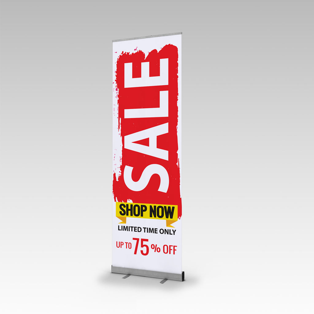 Printed "SALE - SHOP NOW" Economy Single Side Pull Up Banner
