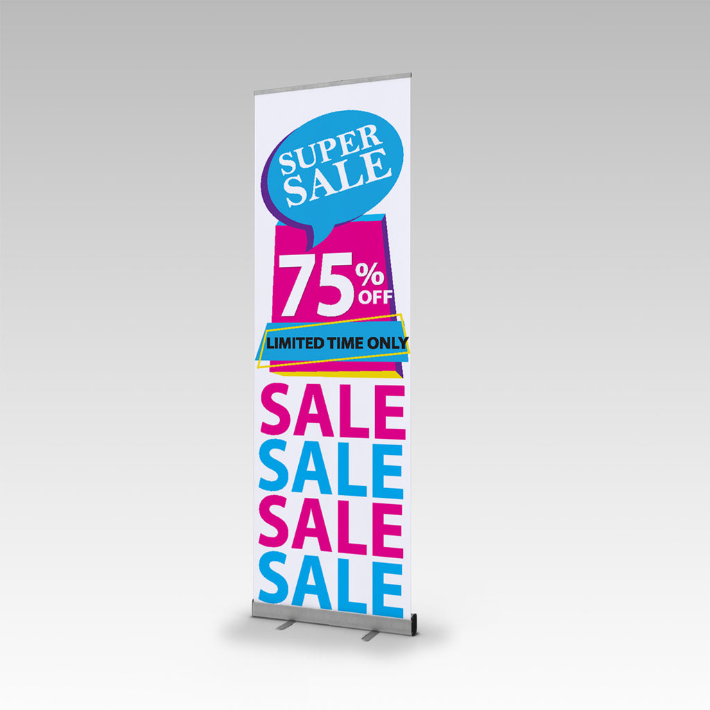 Printed "SUPER SALE" Economy Single Side Pull Up Banner