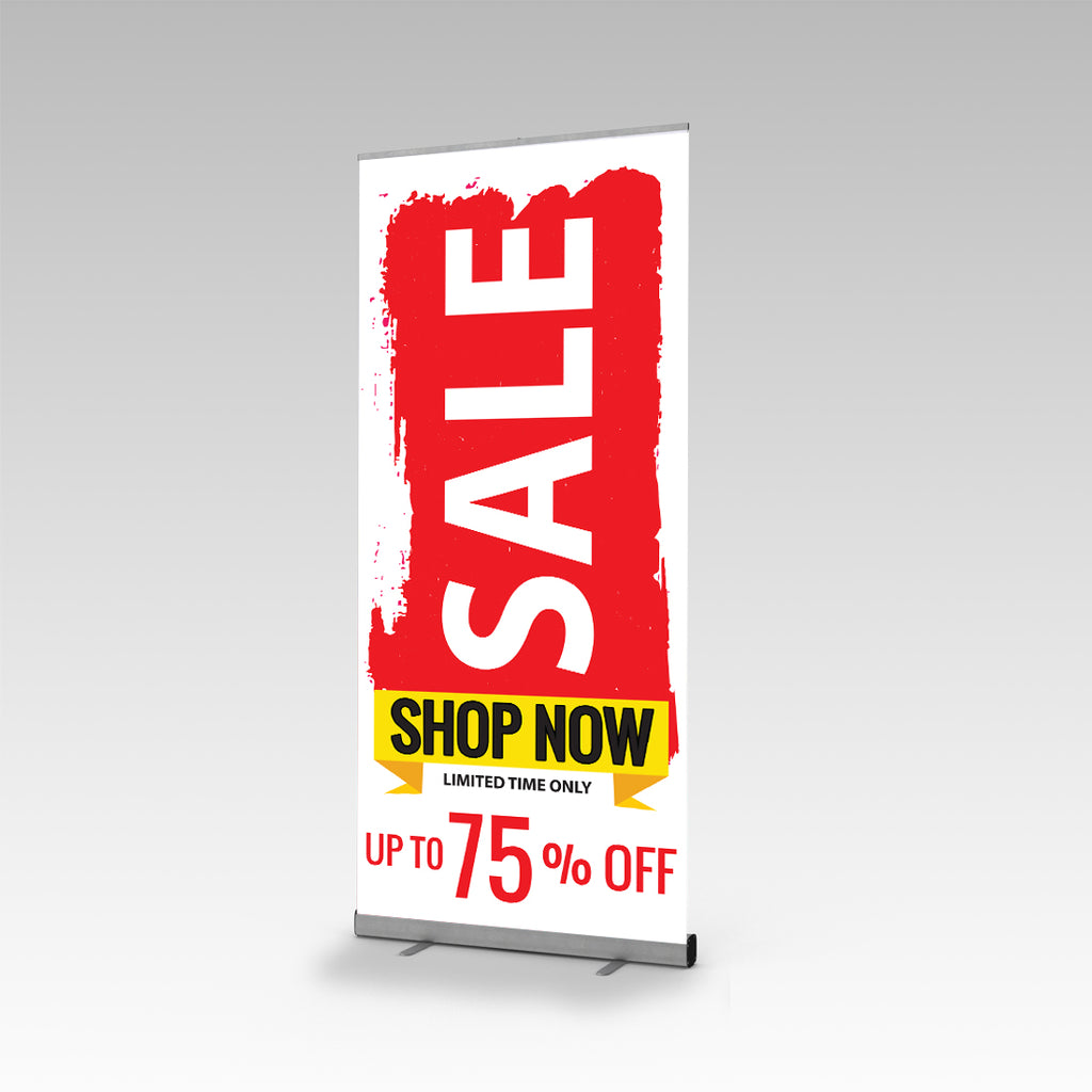 Sale Shop Now Economy Single Side Pull Up Banner | Custom Signs ...