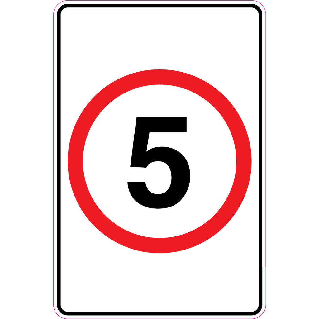 Speed Limit 5 Red Annulus  Sign