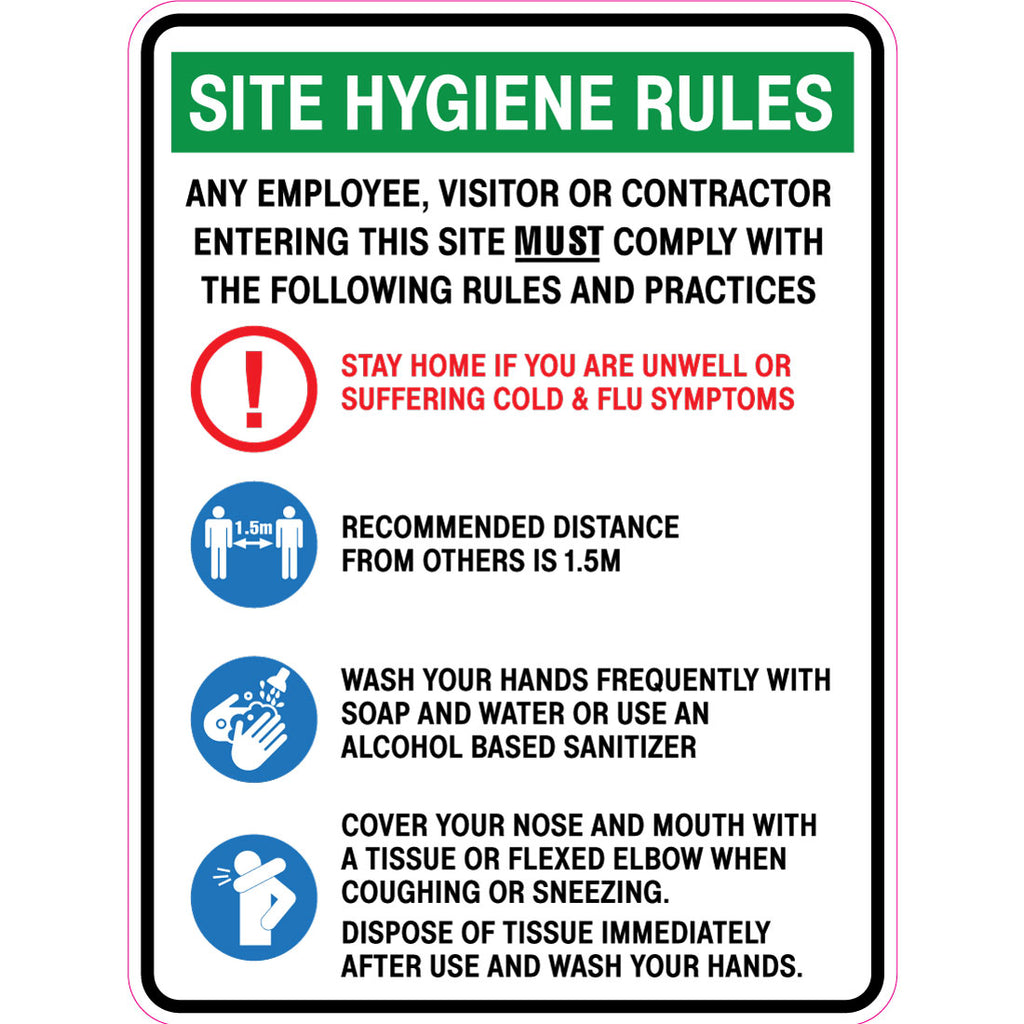 Site Hygiene Rules  Sign