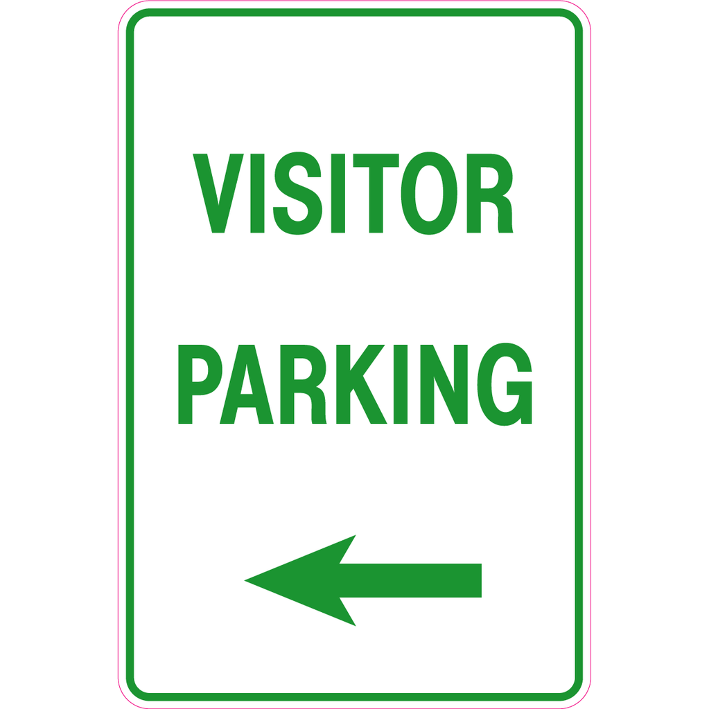 Visitor Parking Left Arrow  Sign