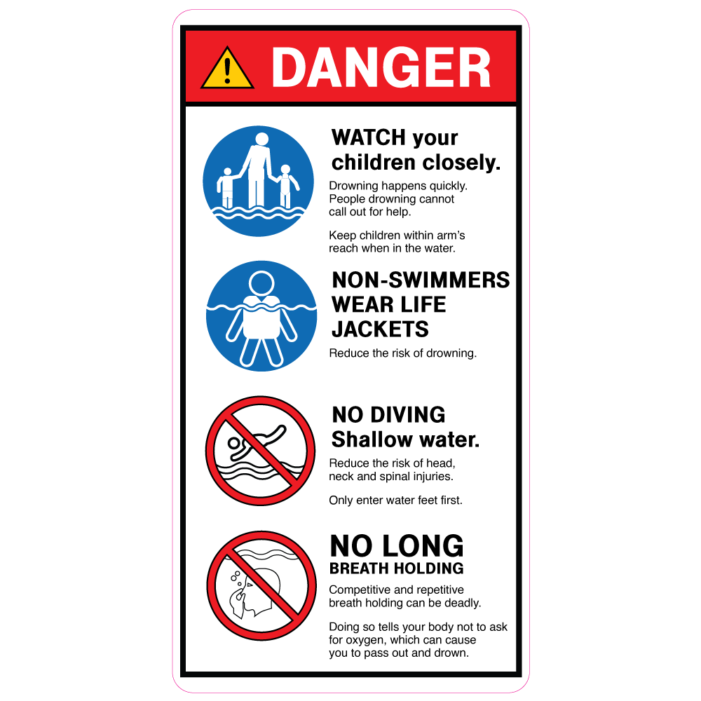 Water Safety -  Pool Entrance Sign