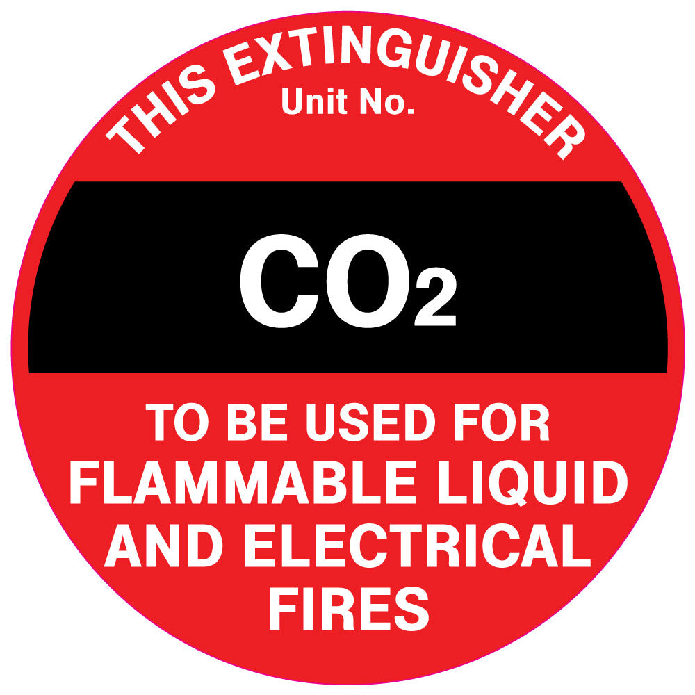 Fire Safety  Extinguisher Id Marker Co2  Sign
