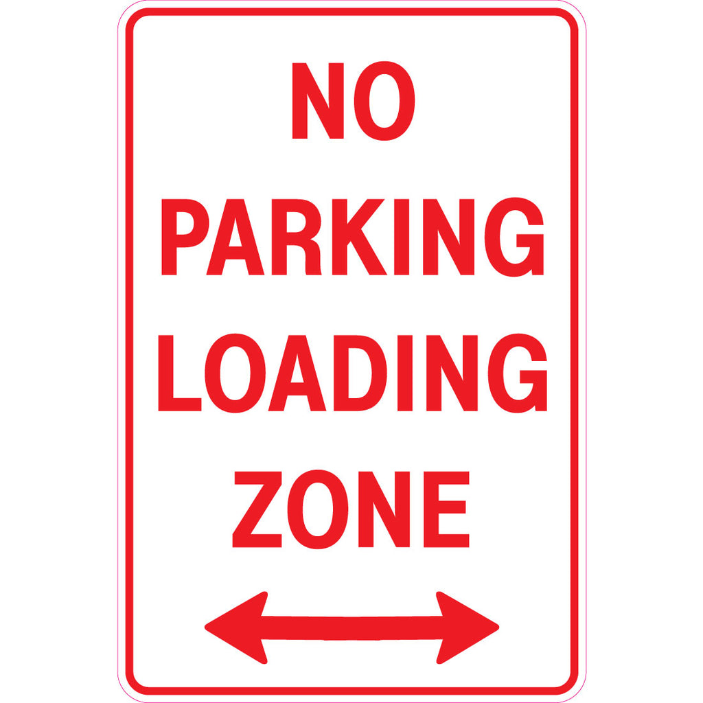 No Parking Loading Zone Span Arrow  Sign