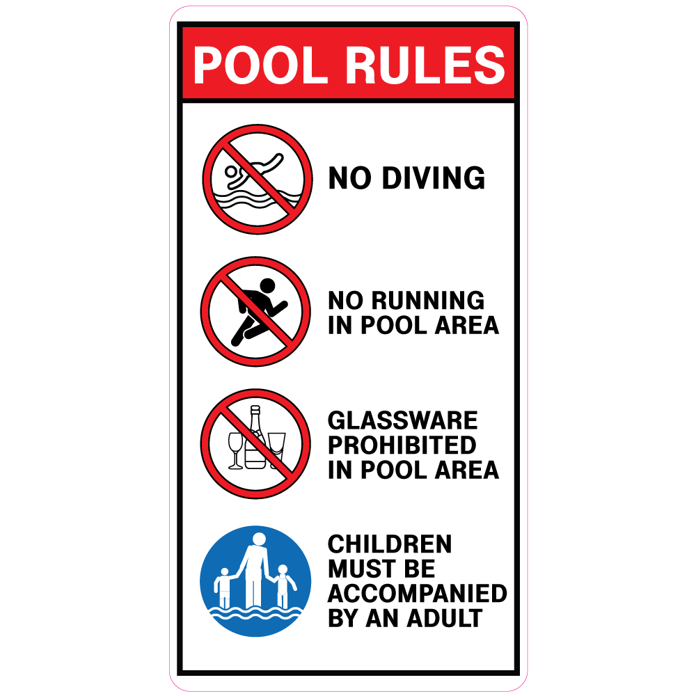 Water Safety - Pool Rules Sign - B Sign