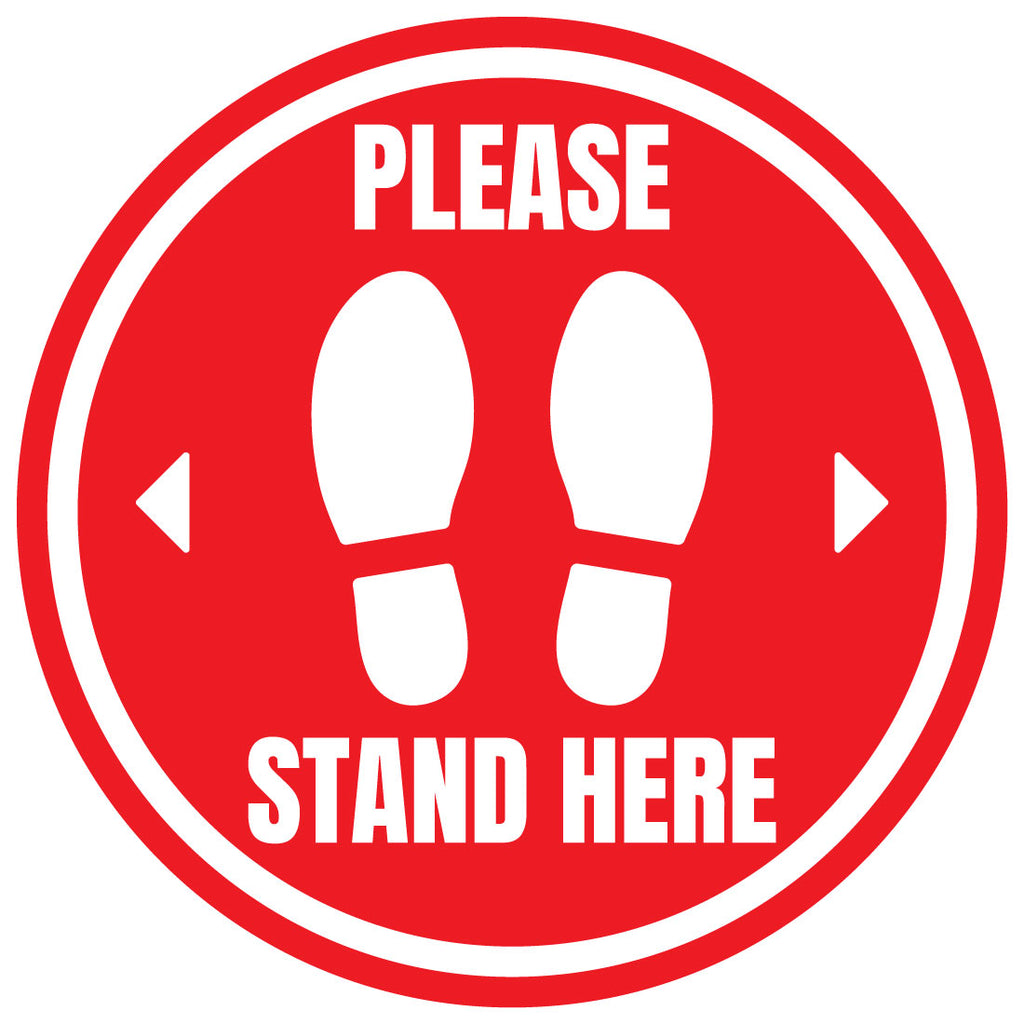 Please Stand Here Floor Stickers Bulk Pack