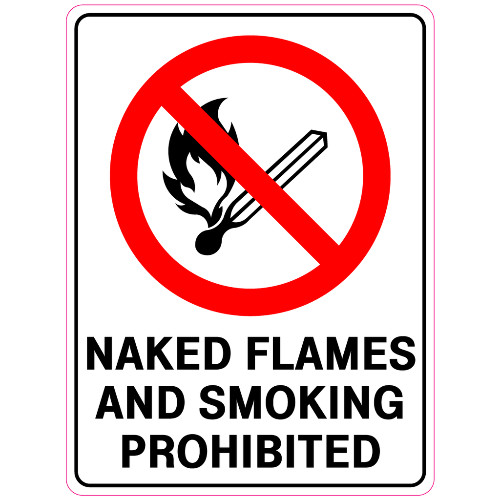 Naked Flames And Smoking Prohibited  Sign
