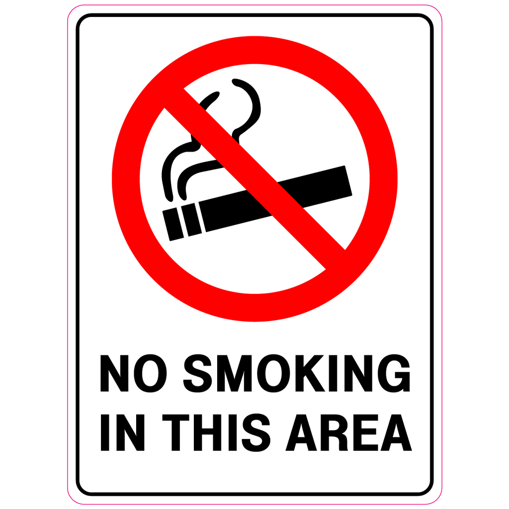 No Smoking In This Area  Sign
